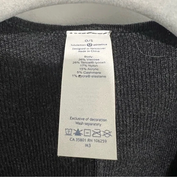 NWT Lululemon After Asana Wrap Heathered Black O/S - Picture 9 of 12